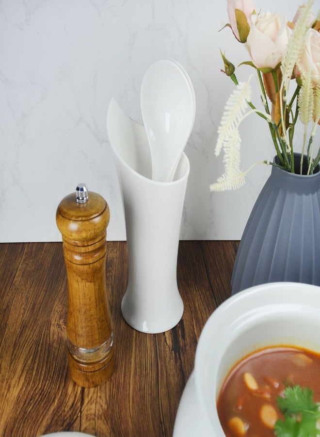 dingdaer Utensil Holder, Ceramic Kitchen Utensil Holder for Countertop, Cooking Utensil Crocks for Kitchen Counter Decor, Modern and Stylish Utensil Organizer for Spatula, Set of 2 - Image 4